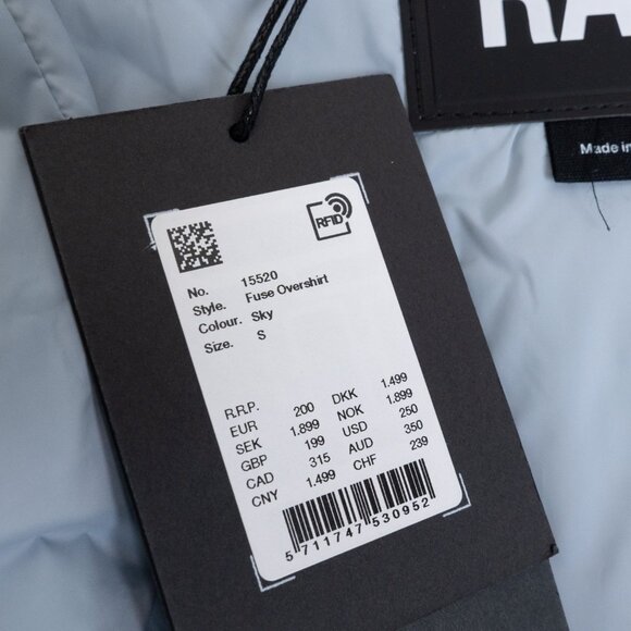 RAINS Fuse Overshirt Jacket Sky Blue Small Waterproof Windproof Insulated - Picture 5 of 14